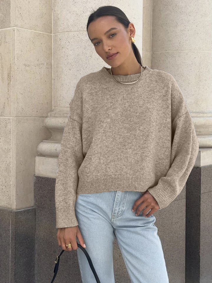 Oversized Crewneck Soft Knit Sweater