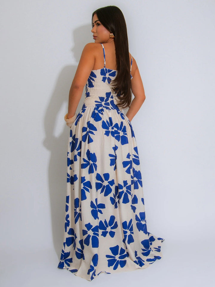 Strapless Crop Top High Waisted Floral Skirt Set