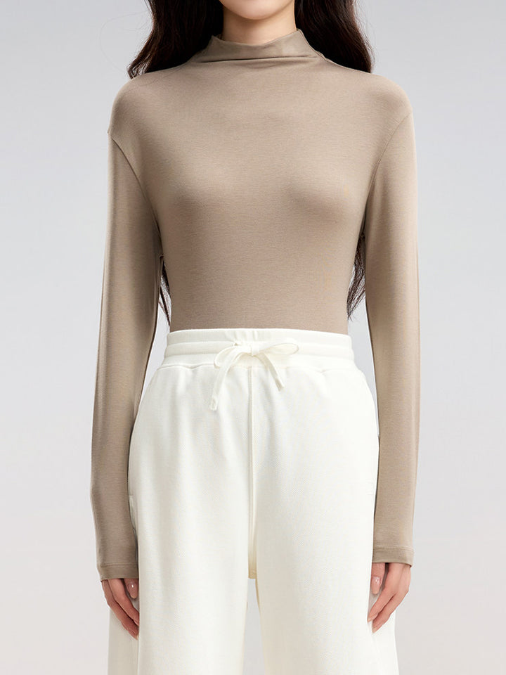Soft Slim Fit Turtleneck Lounge Top