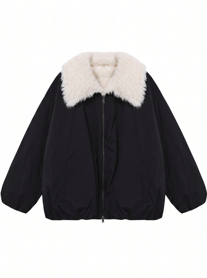 Faux Fur Collar Puffer Jacket