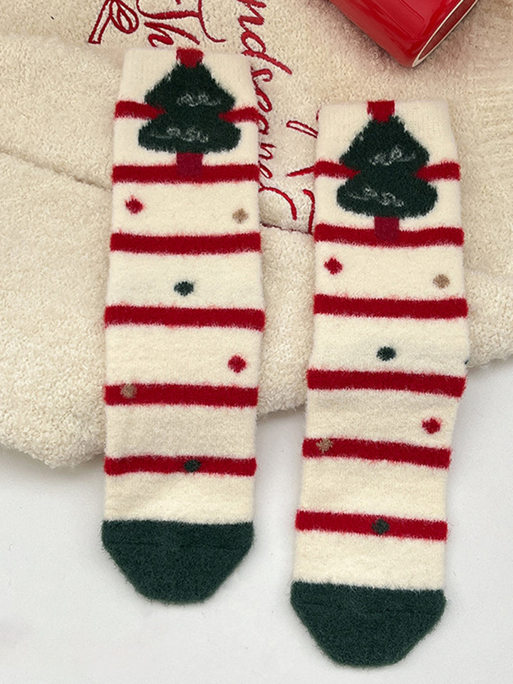 Cozy Fuzzy Santa Christmas Socks