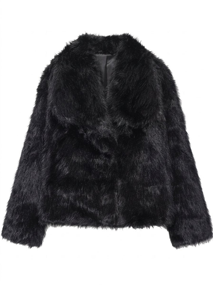Luxurious Cropped Faux Fur Coat