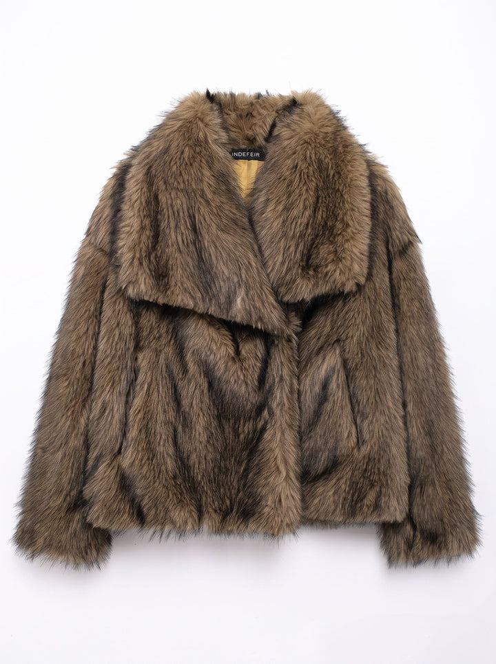 Plush Soft Cropped Faux Fur Coat