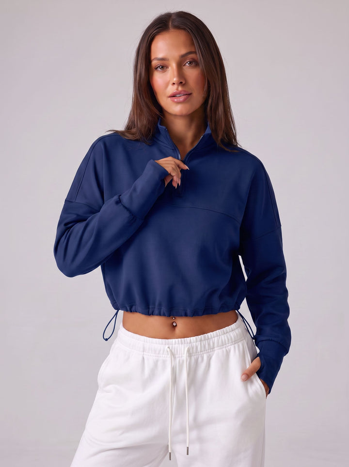 Cropped Half Zip Athletic Jacket