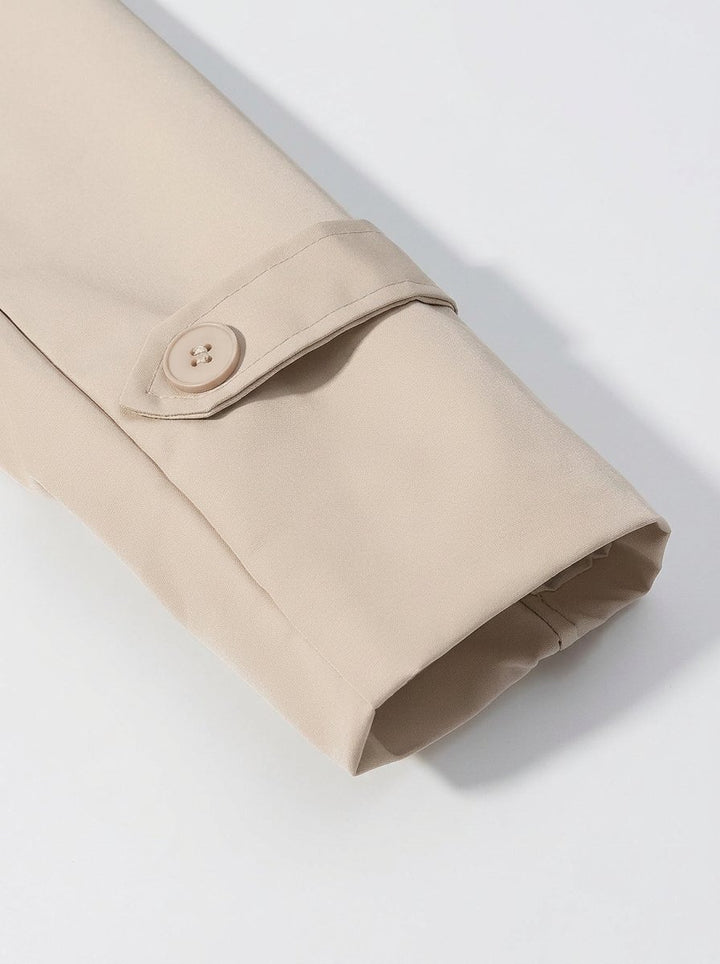 Cropped Belted Faux Leather Trench Coat
