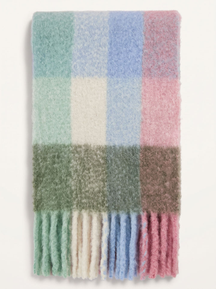 Cozy Plaid Brushed Winter Scarf