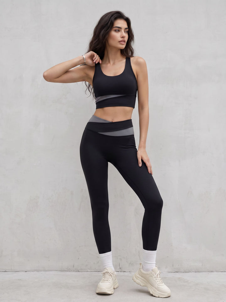 Colorblock High Waist Yoga Set