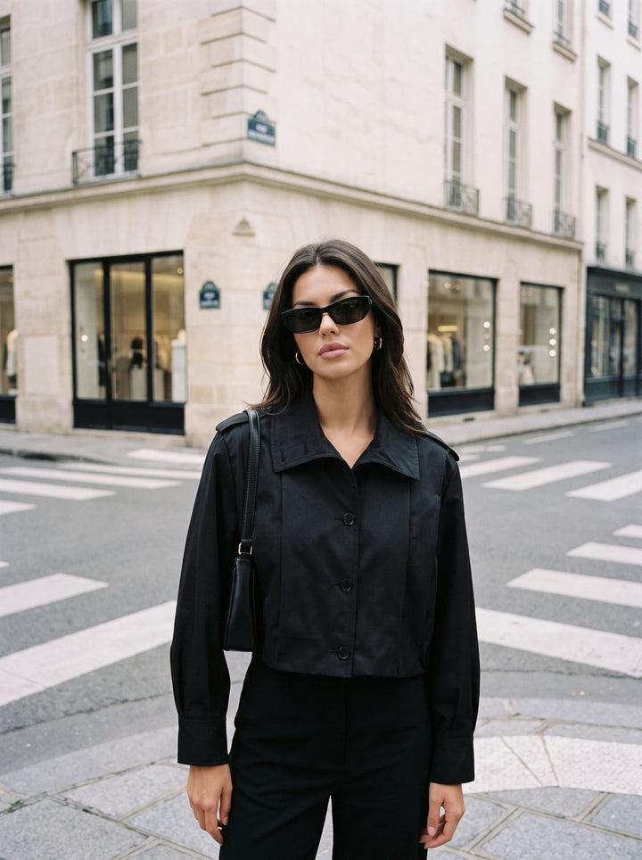 Oversized Pleated Button Down Jacket
