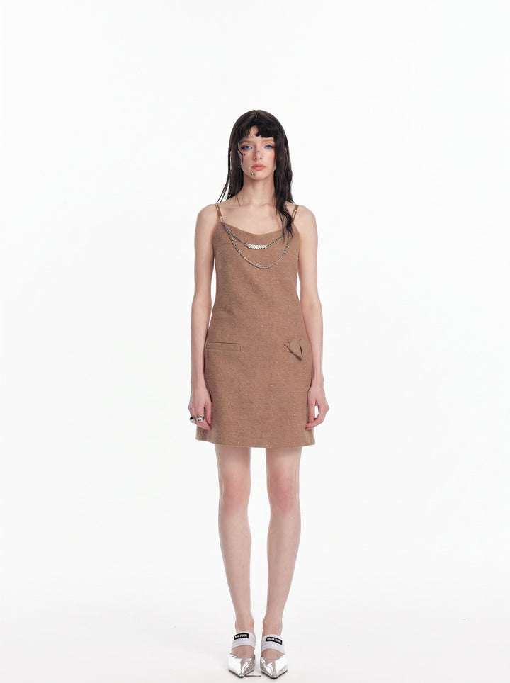 Sleeveless Textured Mini Slip Dress
