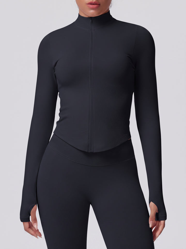 Seamless Fitted Thumbhole Athletic Jacket