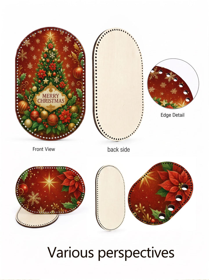 MERRY CHRISTMAS Wooden Basket Bottom