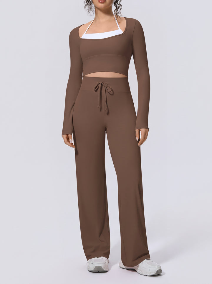Seamless Ribbed Crop Lounge 2 Piece Set