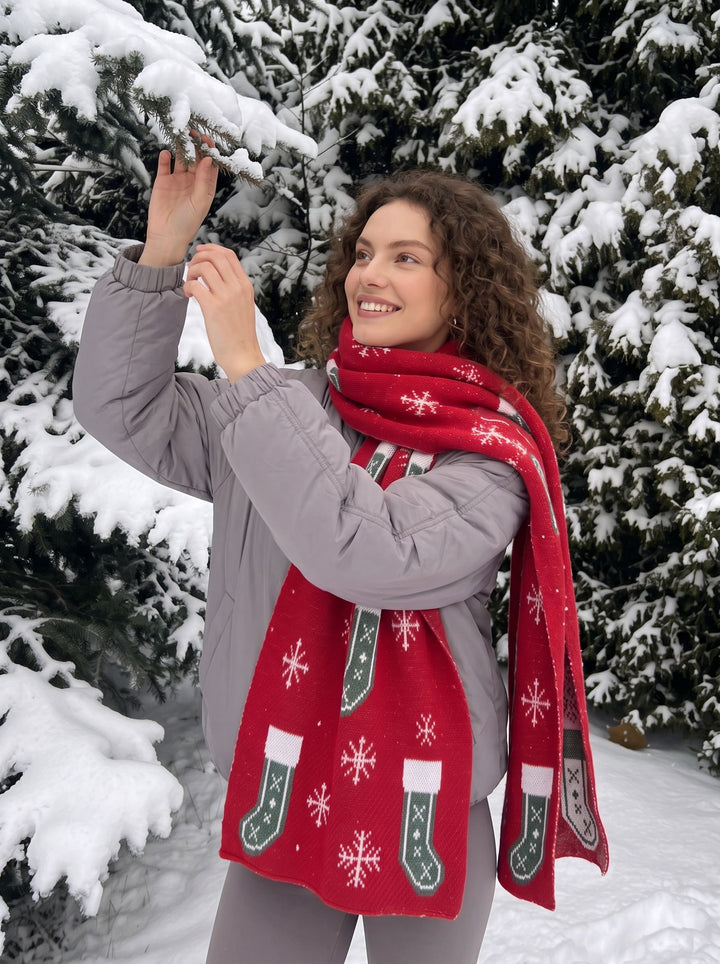 Cozy Festive Christmas Pattern Scarf