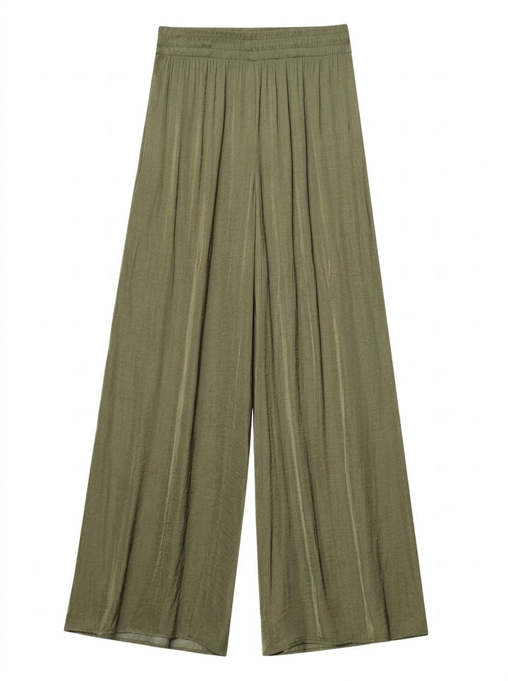 Pleated High Waisted Wide Leg Pants