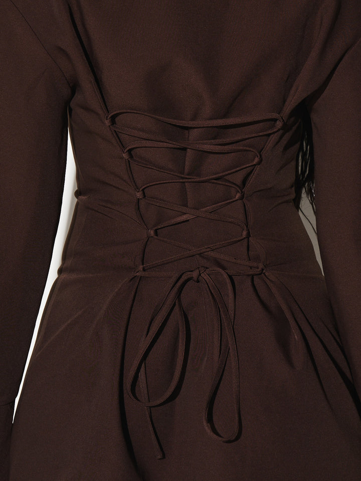Tailored Tie Front Mini Dress