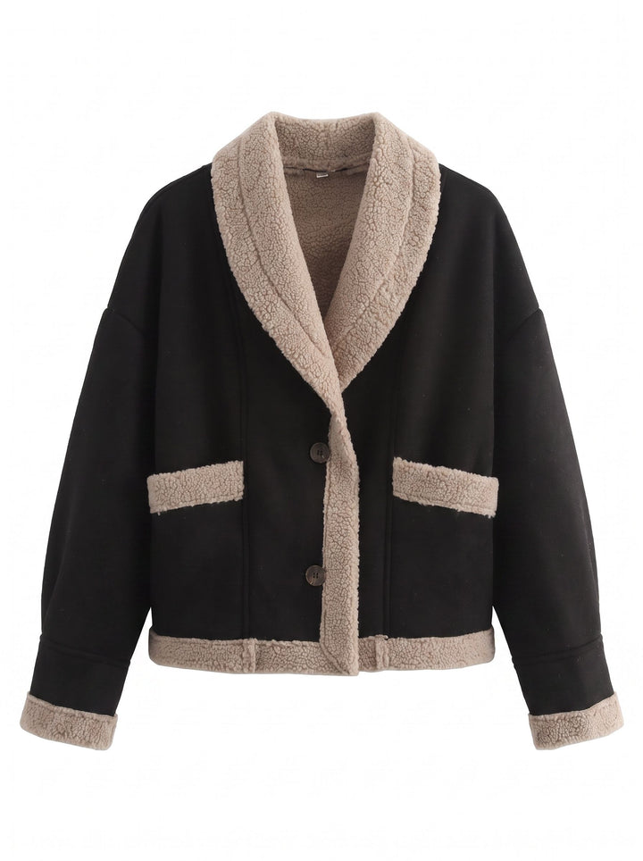 Cozy Faux Suede Sherpa Jacket
