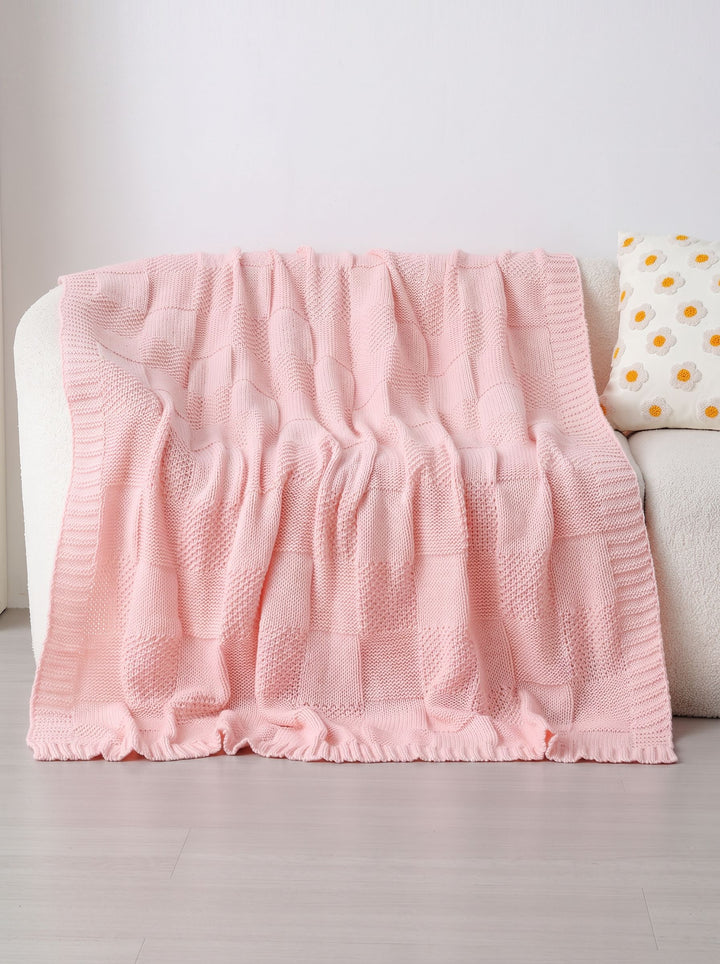 Soft Chunky Knit Textured Throw Blanket