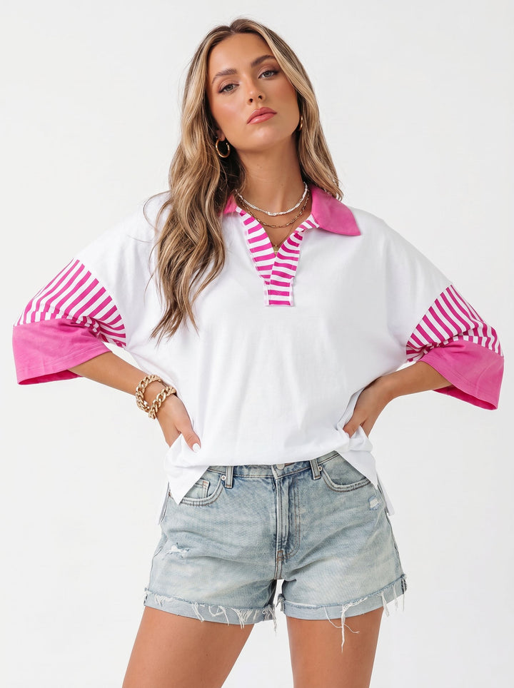 Glitter Embroidered Short Sleeve T-Shirt