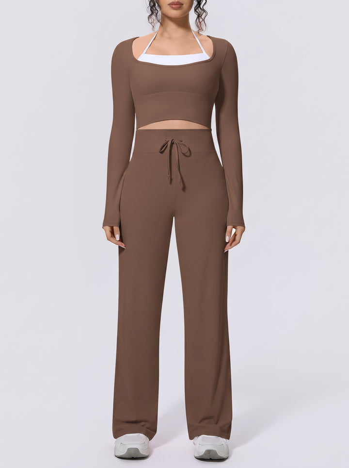 Seamless Ribbed Crop Lounge 2 Piece Set
