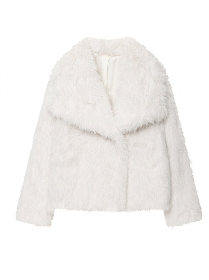 Luxurious Cropped Faux Fur Coat