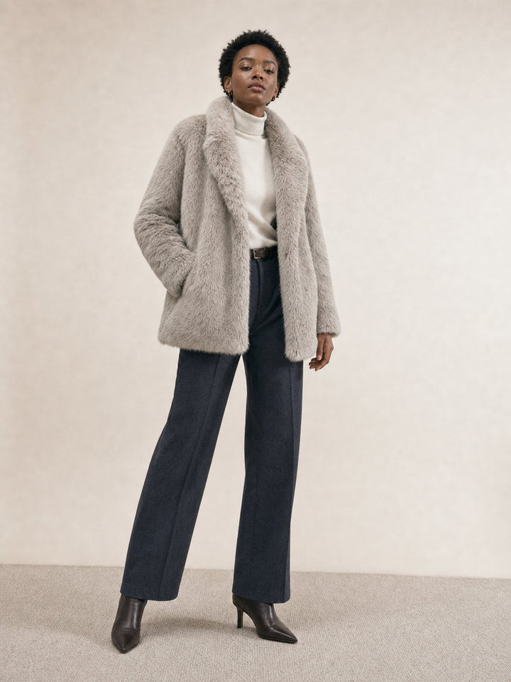 Plush Soft Faux Fur Coat