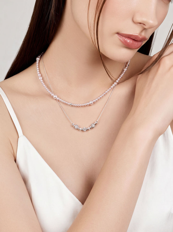 Elegant Layered Faux Pearl Necklace