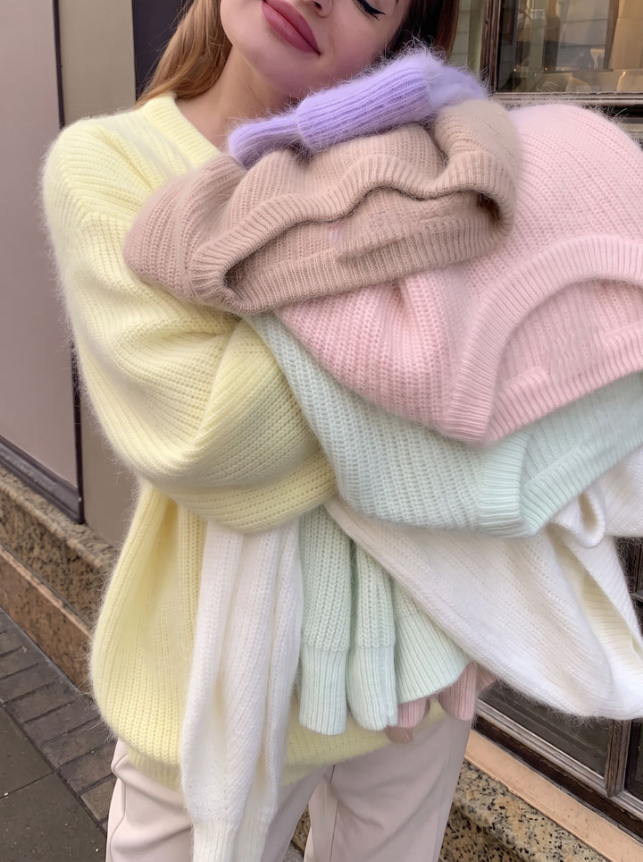 Cozy Soft Fuzzy Oversized Pullover Sweater