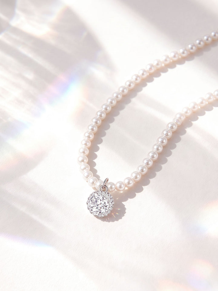 Elegant Dainty Pearl Pendant Necklace