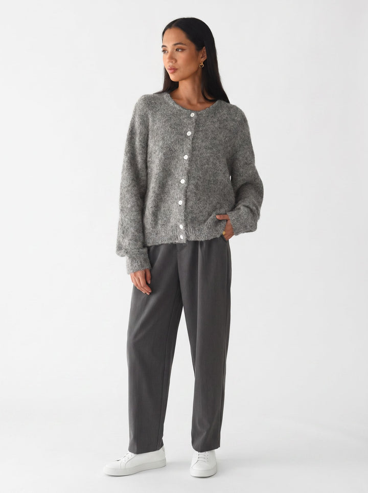 Soft Fuzzy Button Up Cardigan
