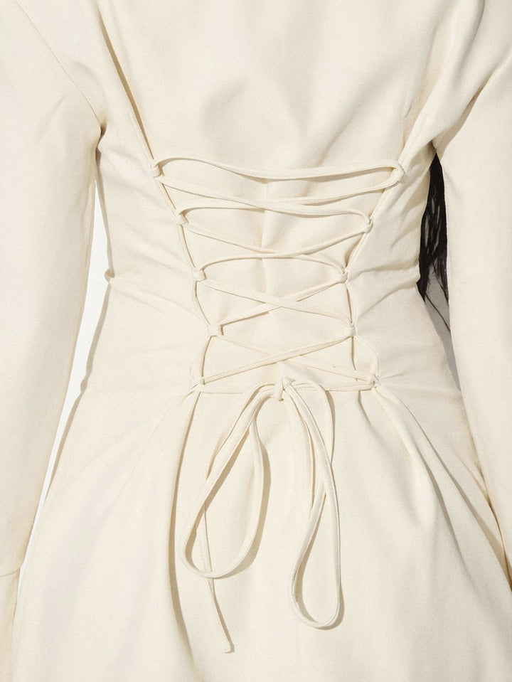Tailored Tie Front Mini Shirt Dress