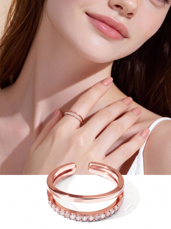 Minimalist Stackable Cubic Zirconia Ring