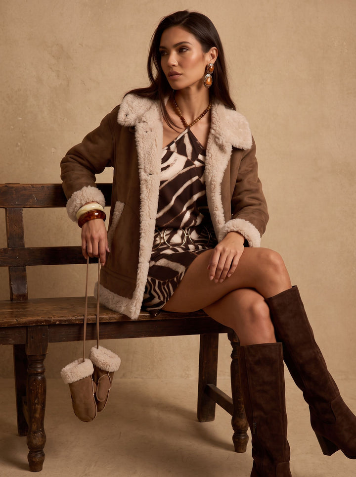 Cozy Faux Shearling Hooded Jacket
