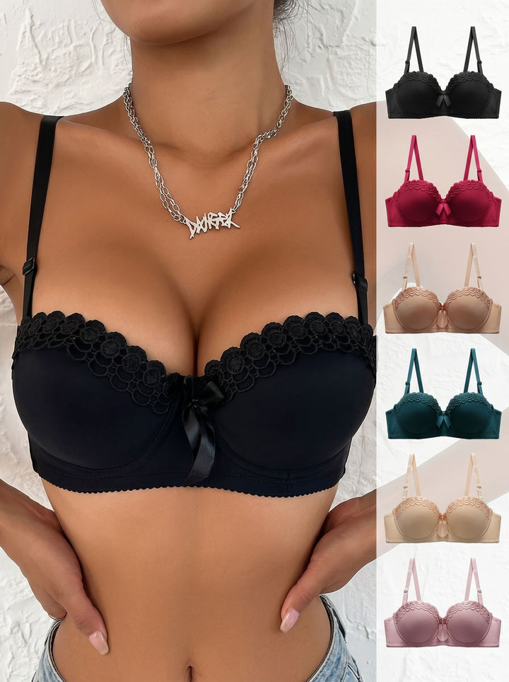 Push Up Lace Balconette Bra