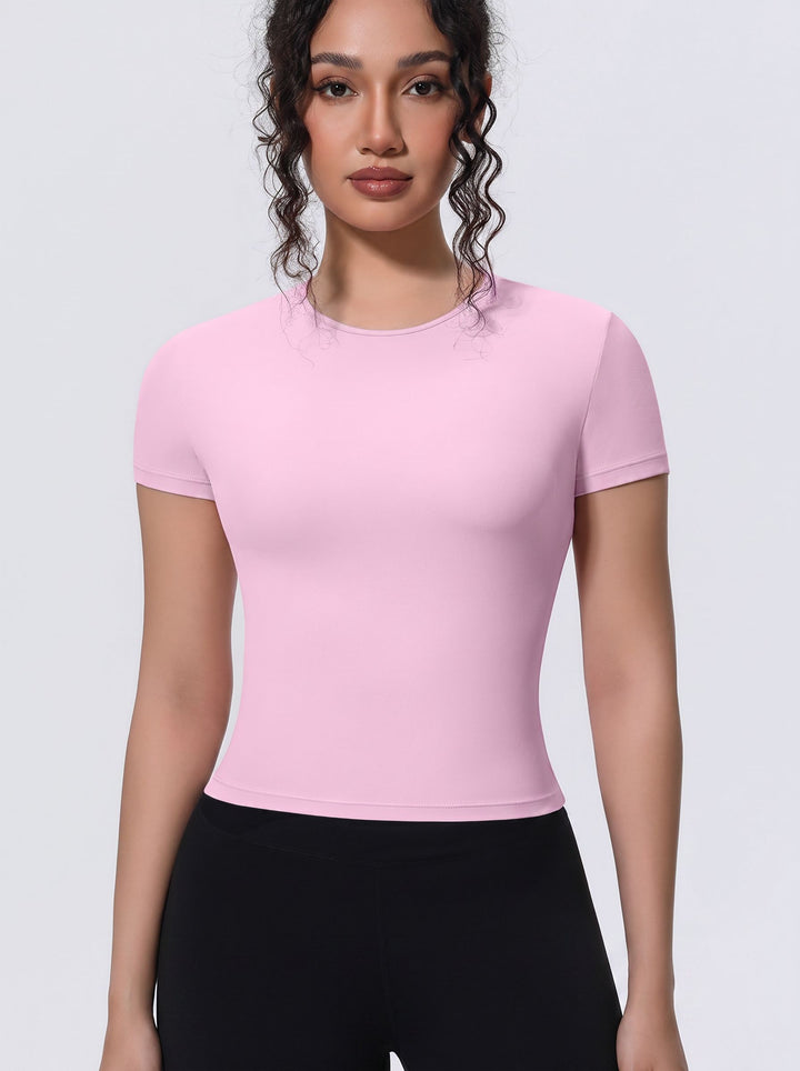 Seamless Stretchy Slim Fit Athletic Tee