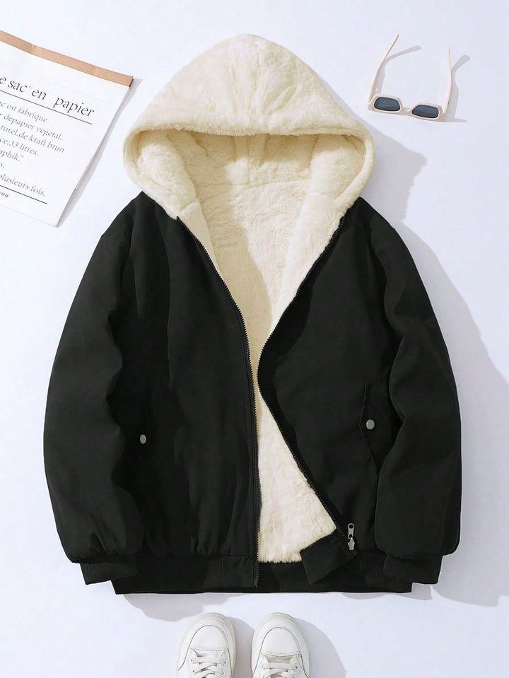Reversible Oversized Faux Fur Puffer Jacket