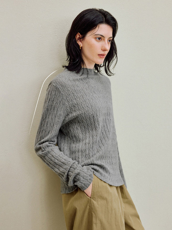 Soft Pure Wool Textured Pullover Sweater