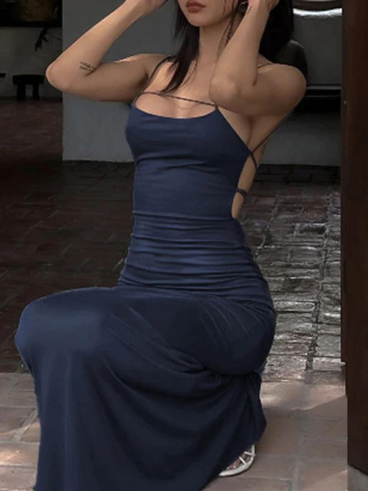 Backless Sleek Bodycon Maxi Dress