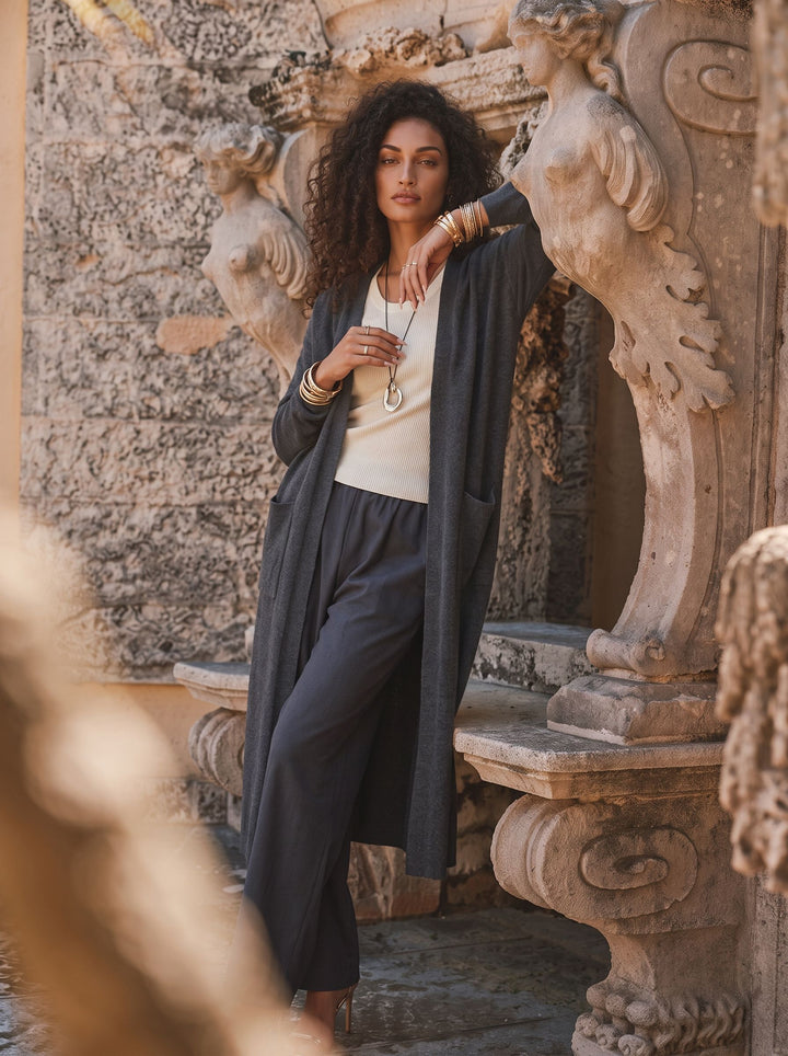 Soft Longline Open Front Cardigan