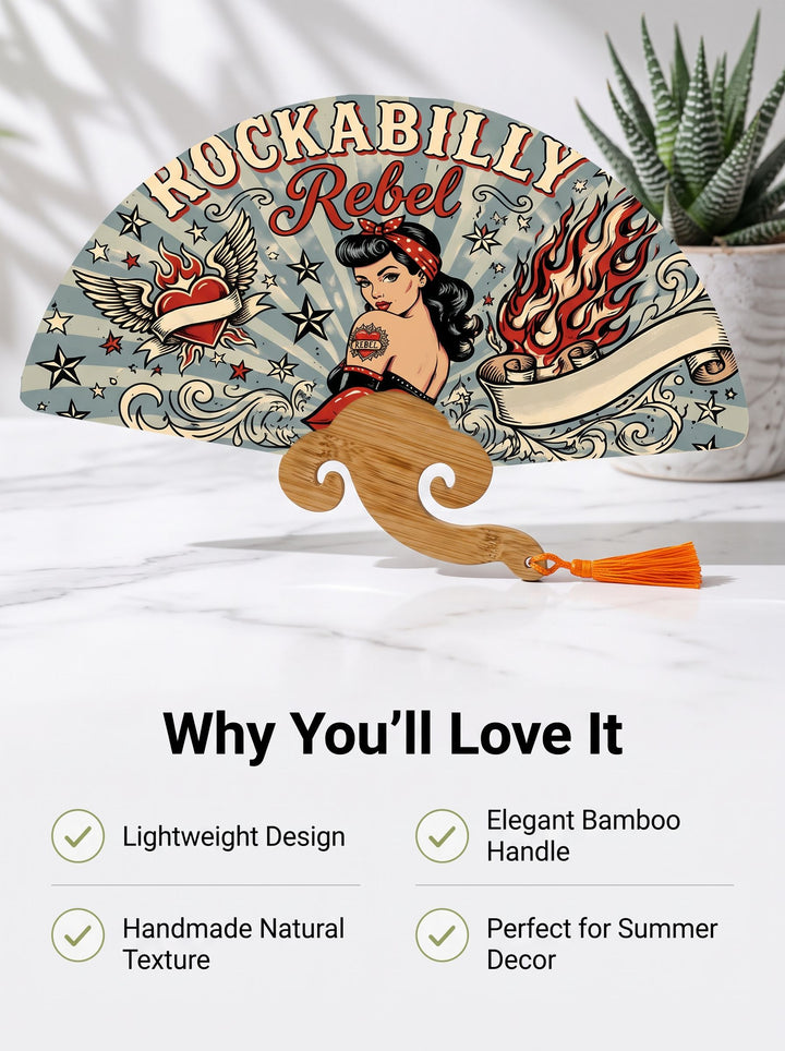 ROCK ABILLY Rebel Folding Fan