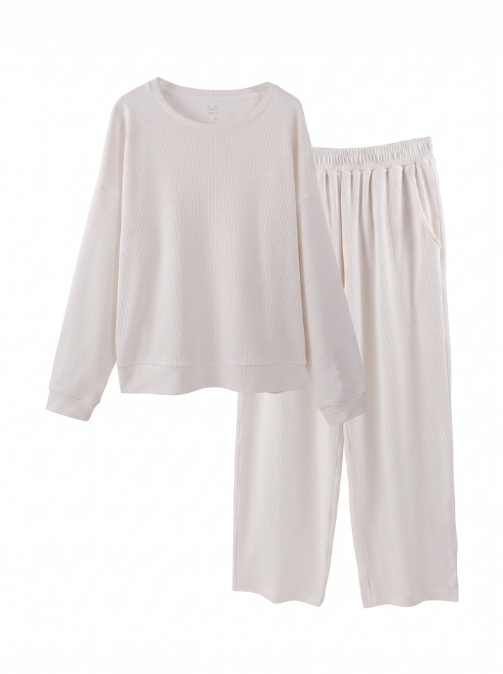 Soft Ribbed Knit Lounge Set