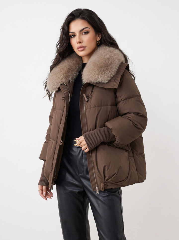 Faux Fur Collar Puffer Jacket