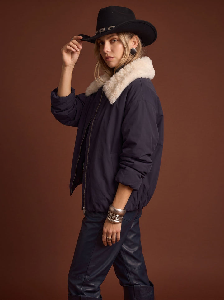 Faux Fur Collar Puffer Jacket