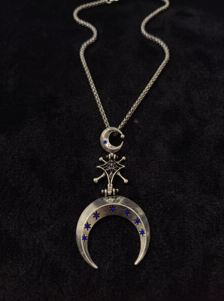 Celestial Gothic Moon Star Necklace