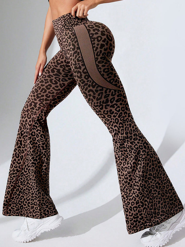 Butt Lifting Leopard Print Yoga Flare Pants