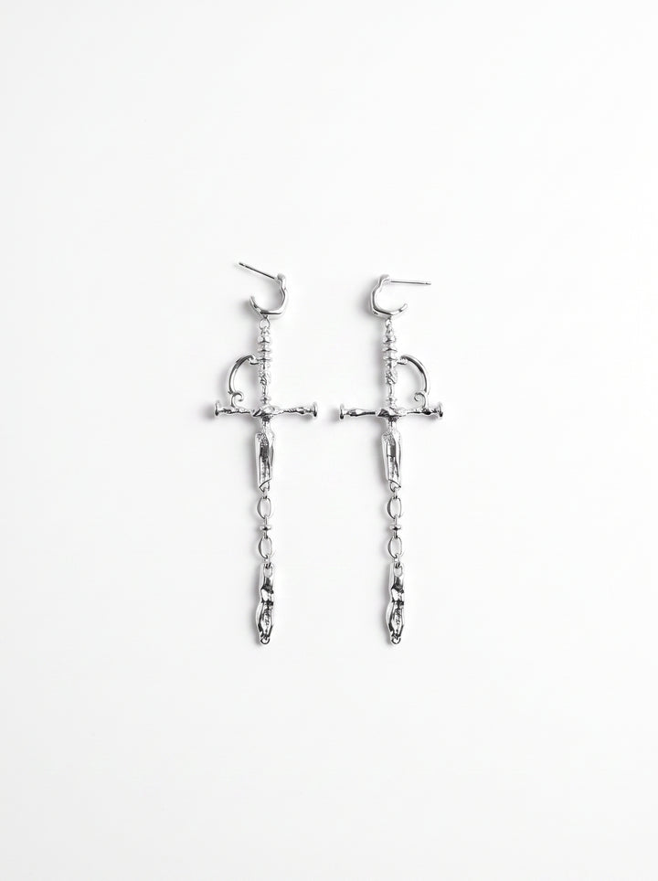 Edgy Gothic Sword Dangle Earrings