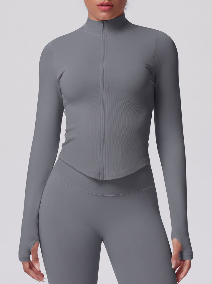 Seamless Fitted Thumbhole Athletic Jacket