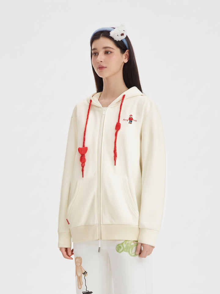 Cute Teddy Bear Graphic Hooded Jacket