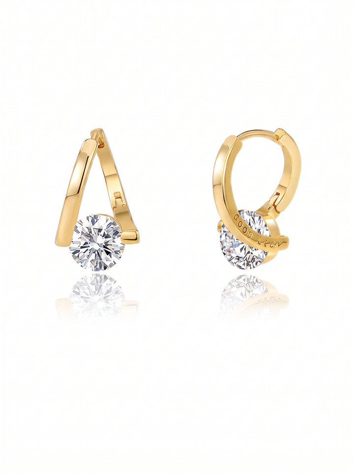 Minimalist Dainty Cubic Zirconia Hoop Earrings