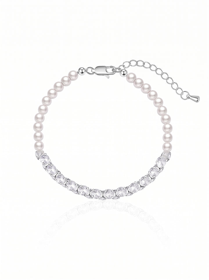 Elegant Pearl Cubic Zirconia Bracelet