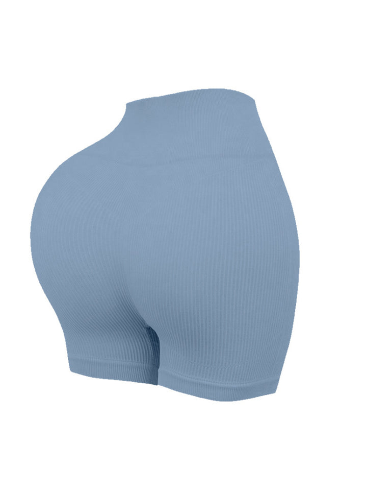 Seamless Ribbed Athletic Sports Shorts